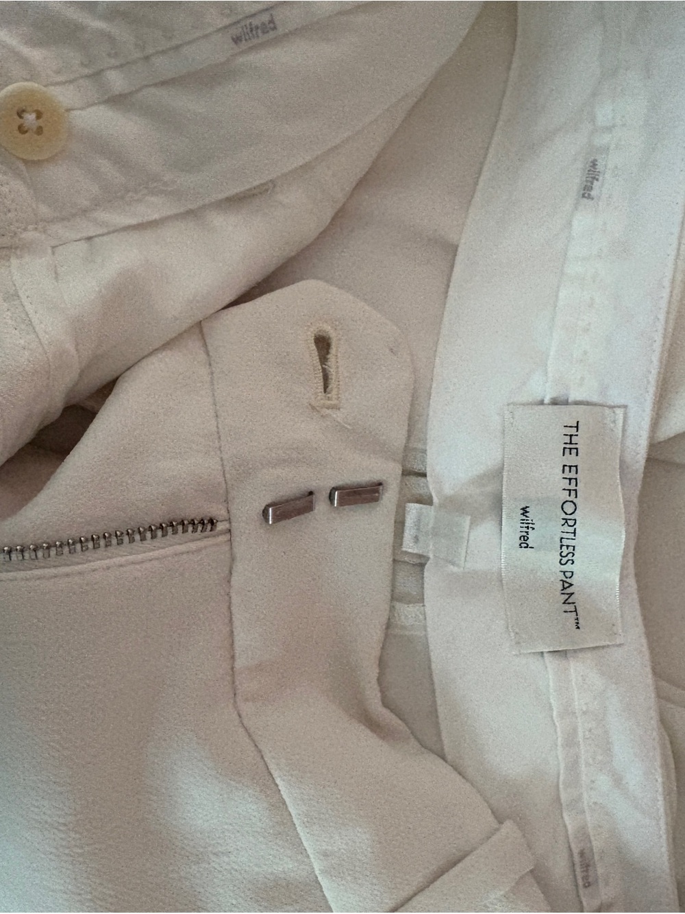 Wilfred Cream Wide-Leg Pleated Trousers - Picture 4 of 6